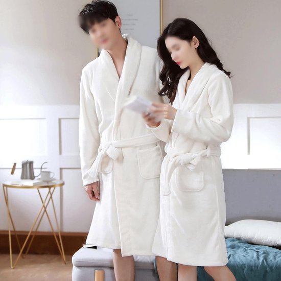 Gewaad Wit Dames Coral Kimono Badjas Gewaad Paar Paar Fluwelen Pyjama Winter Dikke Warme Zachte Gewaad Pyjama good — afbeelding 5
