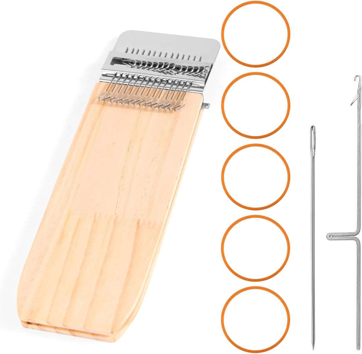 Lap Herstel Kit, Draagbaar Stoppen Weefgetouw met 14 Haken Snel Menden Gereedschap voor Sokken Jeans & Kleding Gaten Weven Getouw Ambacht Set voor Beginners DIY Stof Reparatie