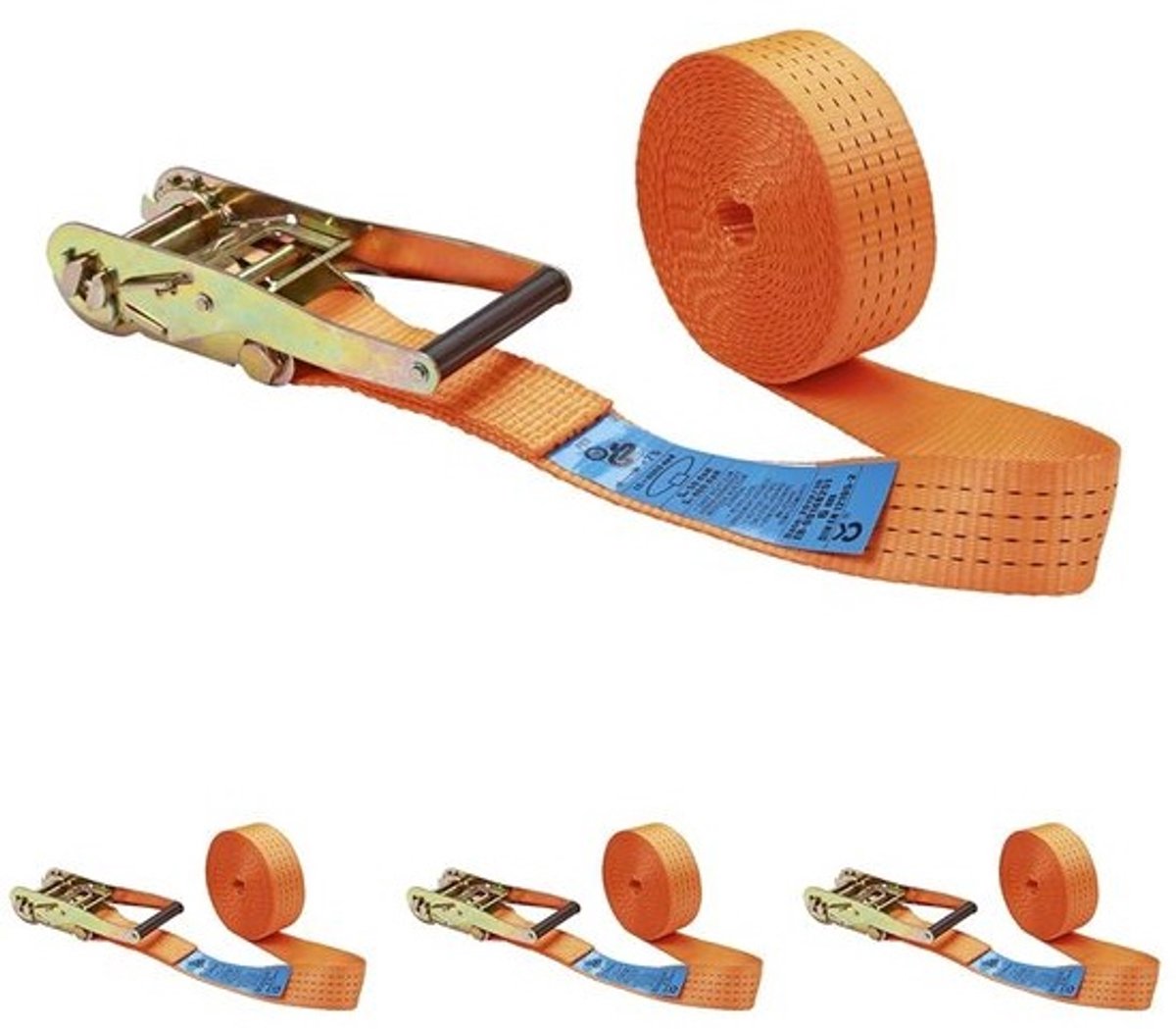 Kerbl ratelspanband, 1-delig, oranje, 50 mm/6 m, 2000/4000 kg (verpakking van 4)