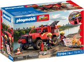 Playmobil City Action brandweer pick-up terreinwagen met watersproeifunctie.