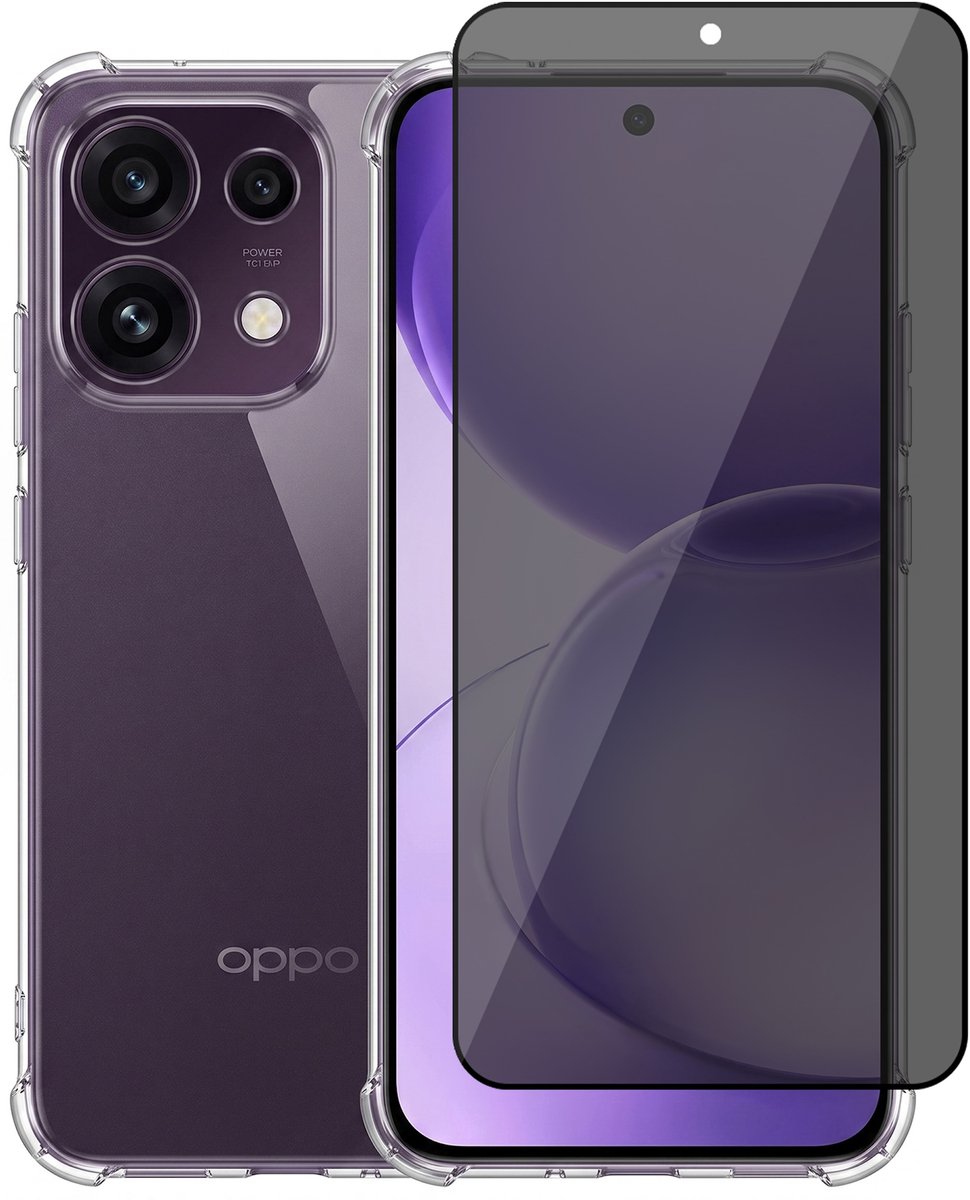 Hoesje geschikt voor Oppo Reno 16 / 16 Pro 5G – CrystalClear Back Cover – Schokbestendig – Privacy Screenprotector Full Cover