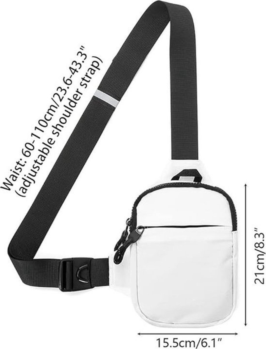Sling borst-crossbodytas, waterdichte schoudertas, crossbody tas en rugzak voor heren en dames, wandelen en buitensporten
