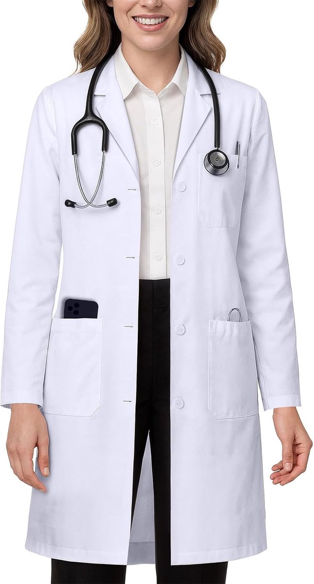 NY Threads Lab Coat dames laboratoriumjas voor dames (1-Pack)
