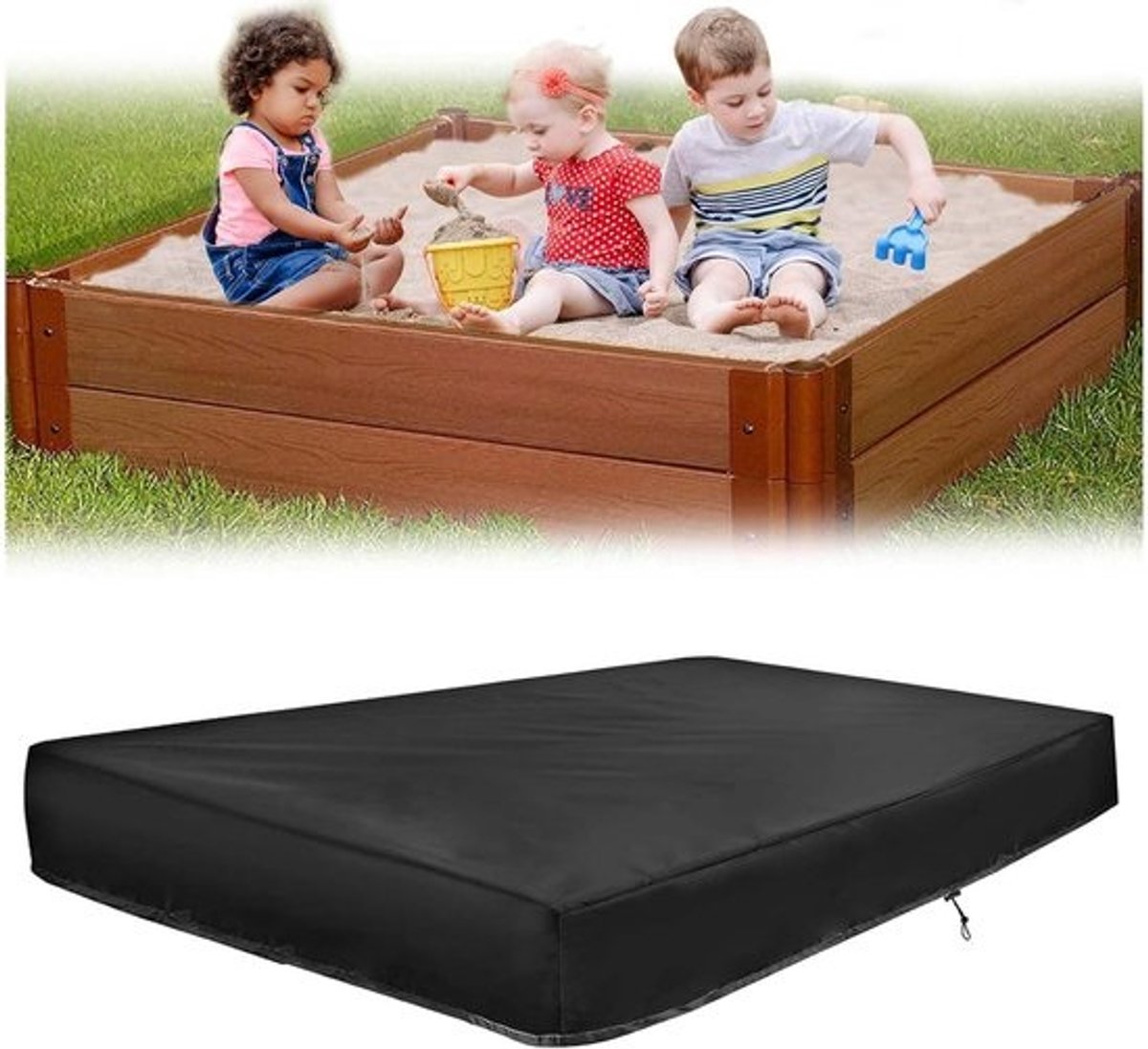 Waterdichte Zandbakhoes 120x120 cm met Trekkoord - Beschermhoes voor Zandbak en Tuinmeubelen