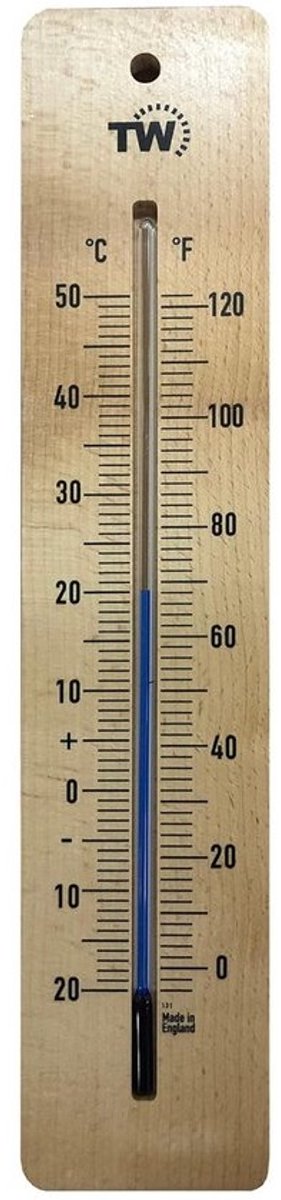 Grote Houten Binnen Thermometer 380mm - Traditioneel voor Thuis en Kantoor