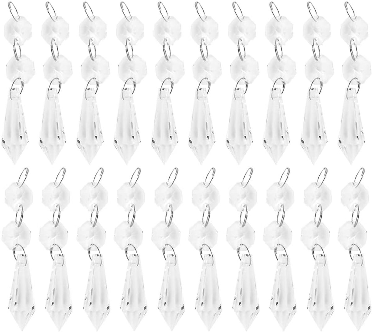 20 STKS Clear Opknoping Kristallen Kroonluchter Kristallen Onderdelen Kristal Boom Decoraties voor Gordijn Licht Hanger Party Bruiloft Decor