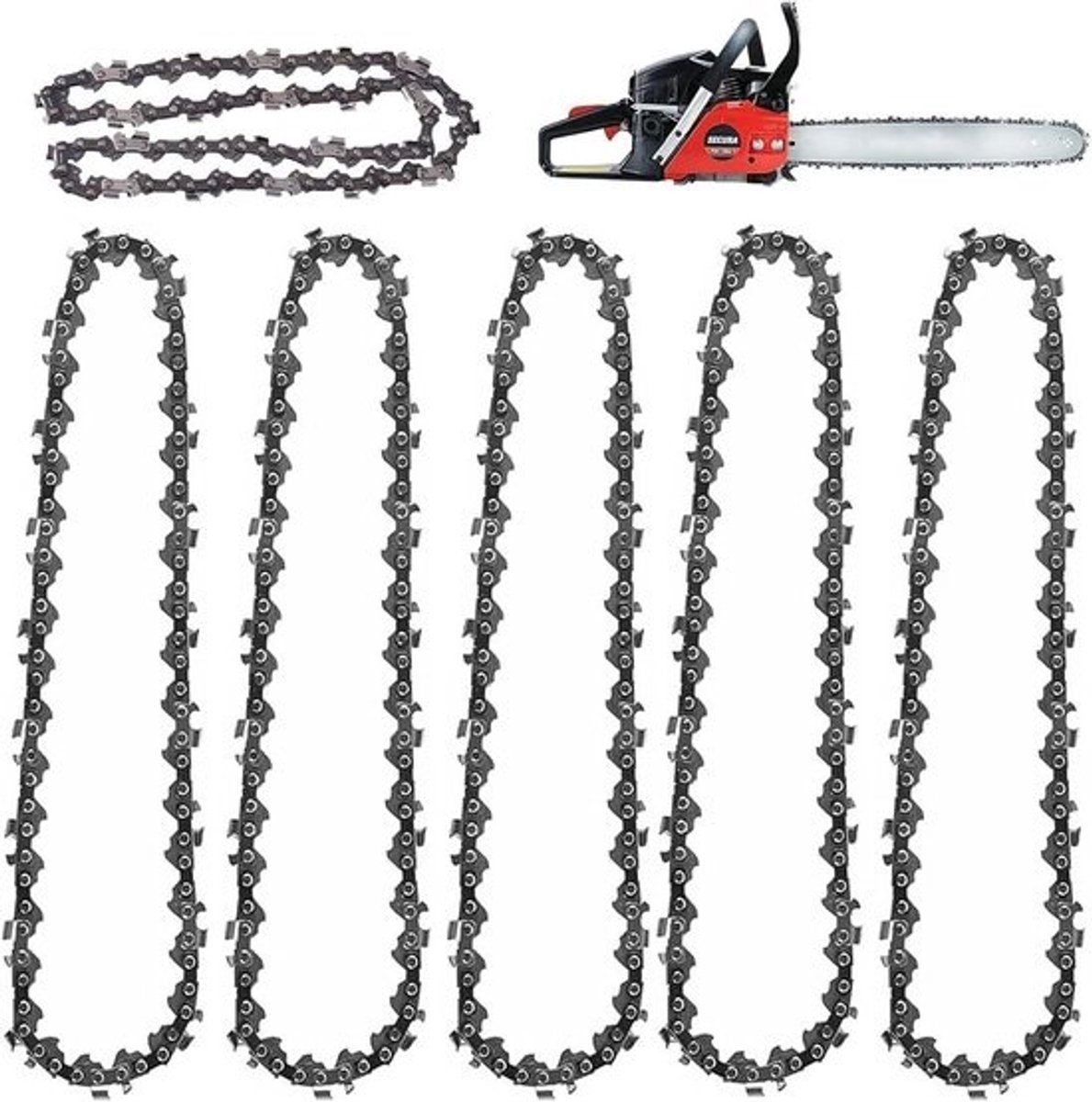 5-Pack Mini Kettingzaag Accessoires: Geschikt voor Elektrische Kettingzagen, 6 Inch Zaagblad en Ketting