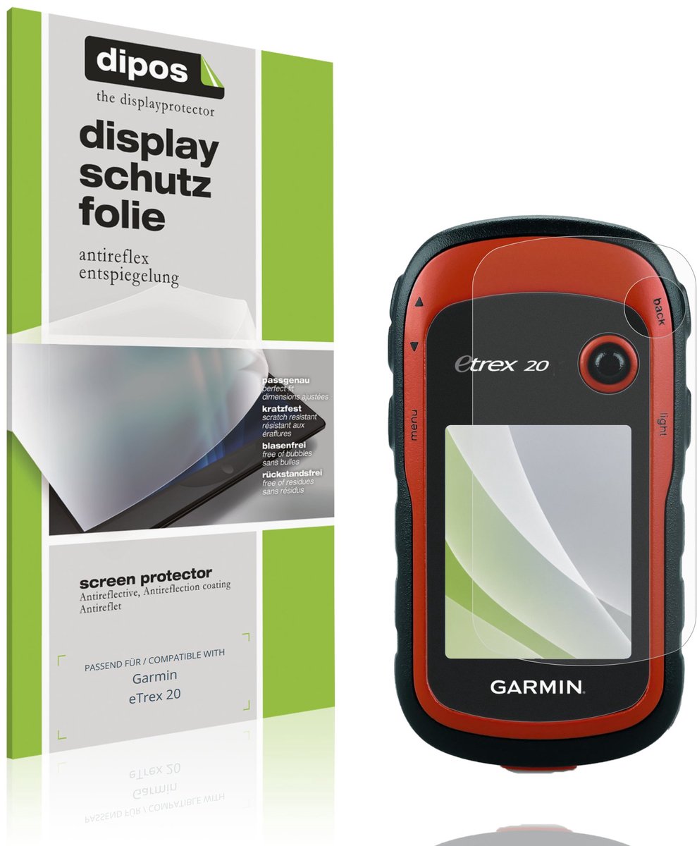 dipos – 2x Matte Beschermfolie geschikt voor Garmin eTrex 20 | Krasbestendige & antireflecterende Screenprotector Ultra-Thin
