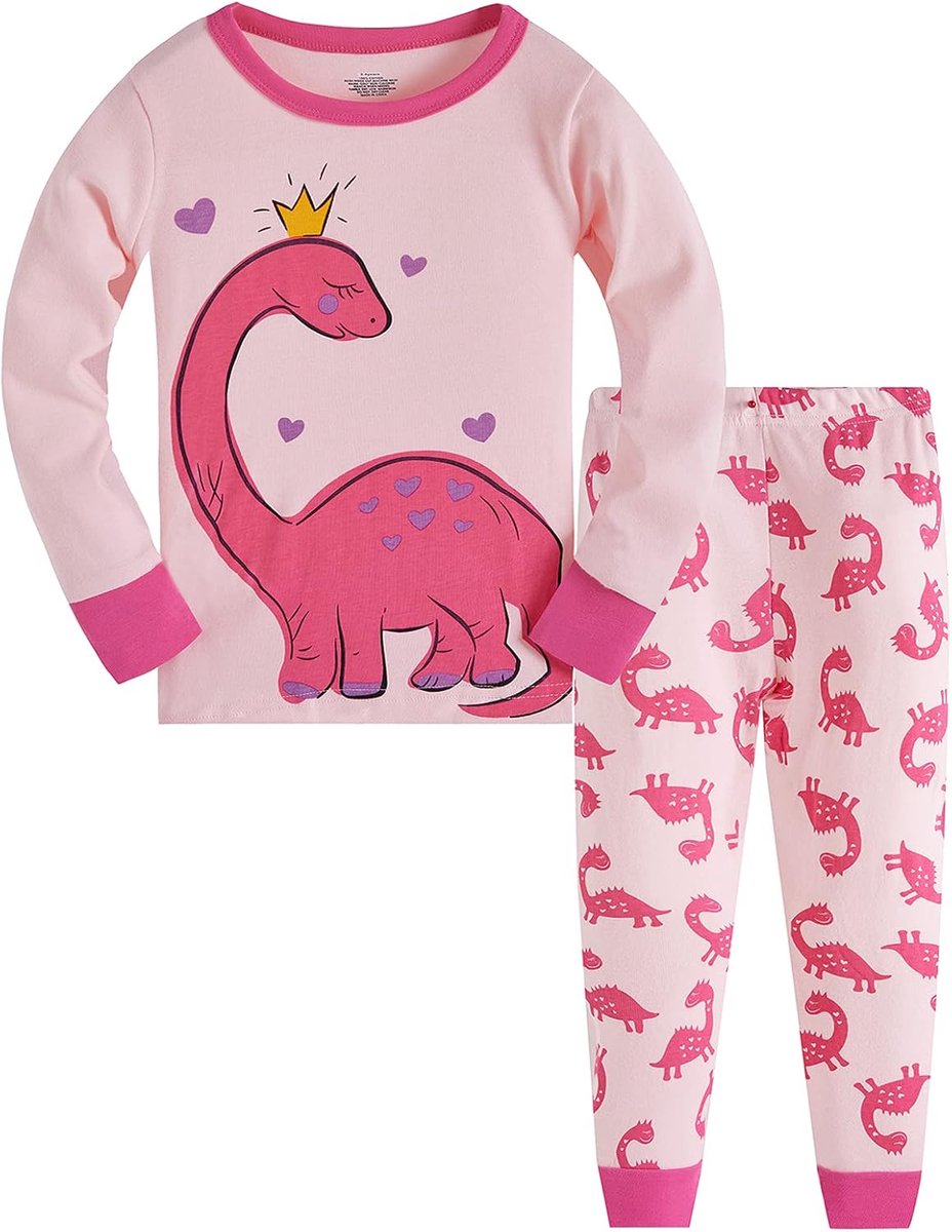 katoen, eenhoorn, lange mouwen, tweedelige pyjamaset, schattige panda, kindernachtkleding, winter, Kerstmis, pyjama, maat 1-12 jaar