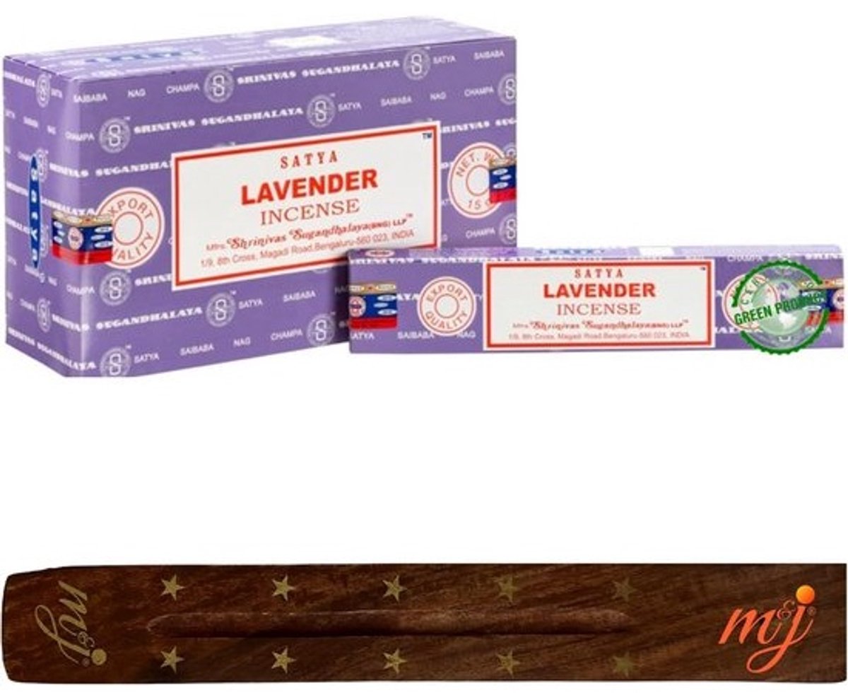 Lavendel Wierookstokjes Set met Houder - Handgerold voor Yoga, Meditatie en Ontspanning