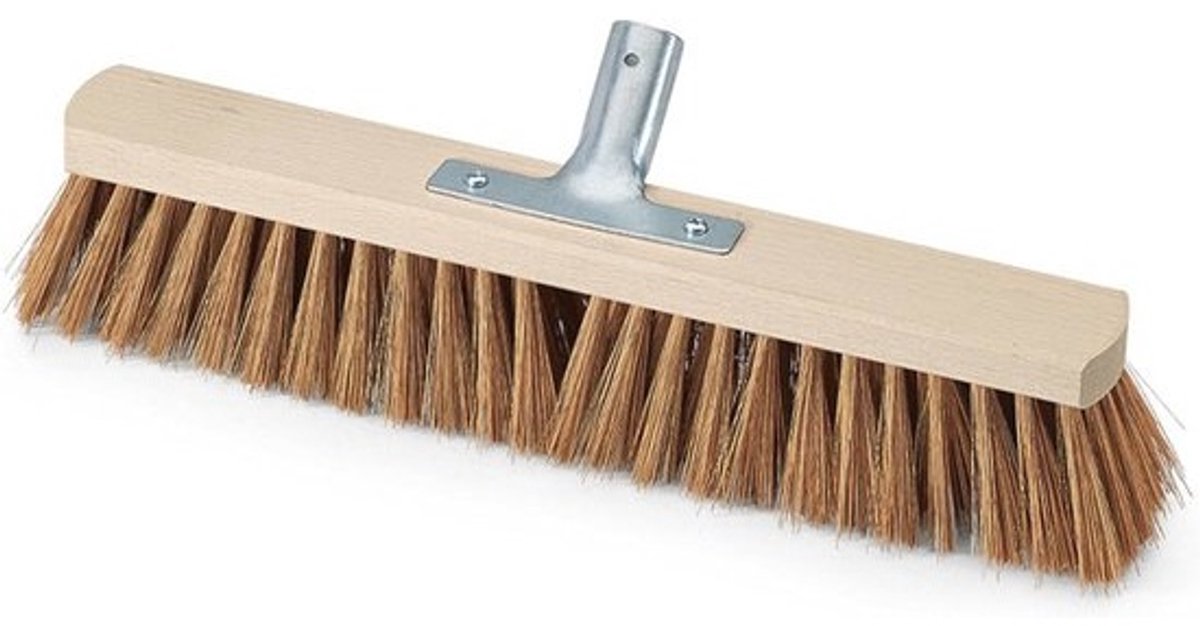 Saalbezem met metalen steelhouder 40 cm - Waterbestendige poly-kokos bezem