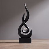 Decoratiebeeld - Luxe Hars Woondecoratie - Modern Decoratiebeeld voor Woonkamer, Hal en Kantoor - Tafeldecoratie voor Wijnkast en Kast - Minimalistische Interieurdecoratie - Zwart
