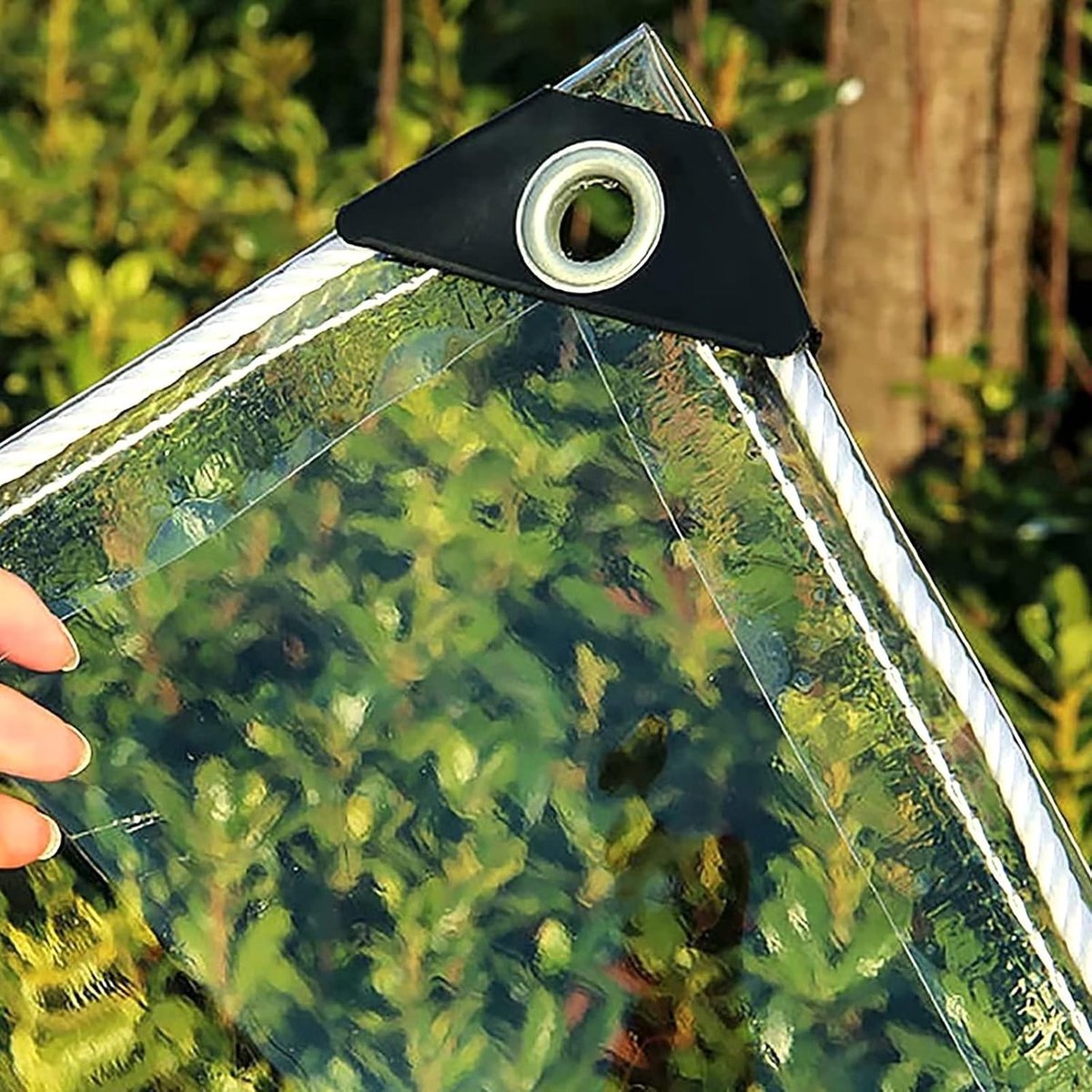zeil van kunststof, waterdicht, pvc, beschermgordijn met inslagringen en dekzeilen, afdekking voor buiten, planten, waterdicht, opvouwbaar, 500 g/m², 1,4 m x 7 m