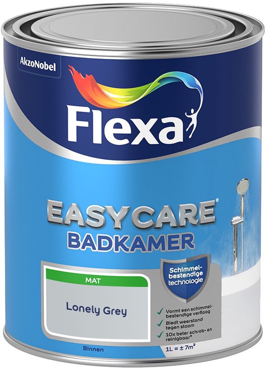 Flexa - Easycare Badkamer - Lonely Grey - 1 L - Kleur Van Het Jaar 2027