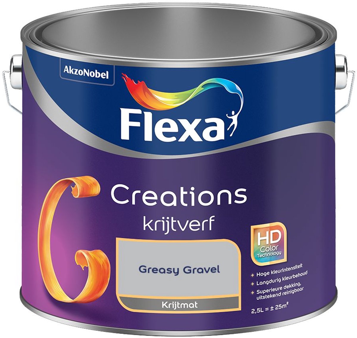 Flexa - Creations Muurverf Krijt - Greasy Gravel - 2,5 L - Kleur Van Het Jaar 2027