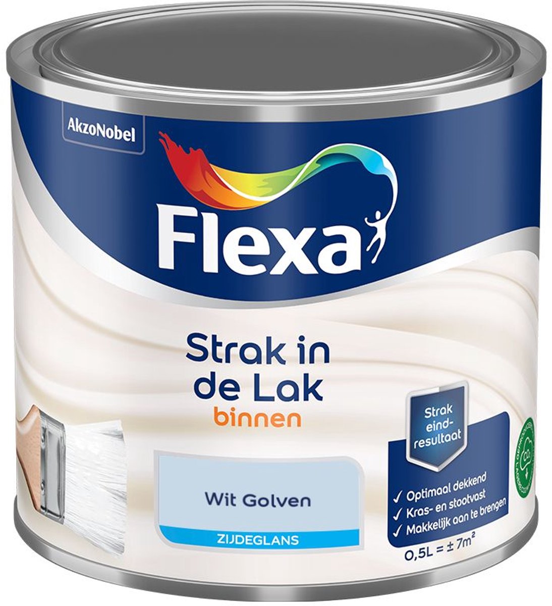 Flexa - Strak In De Lak Binnenlak Zijdeglans - Wit Golven - Mengverf - 500 Ml