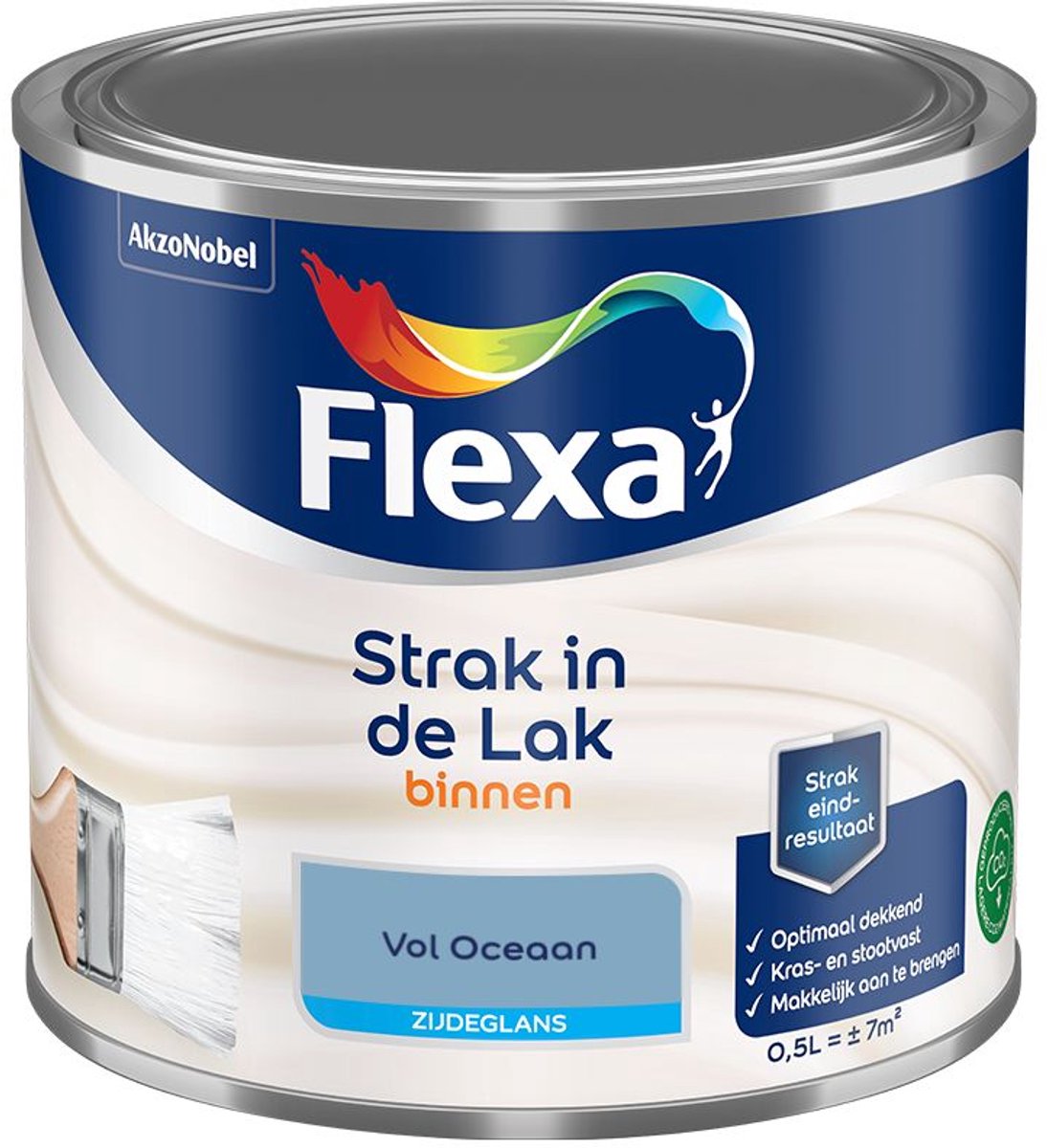 Flexa - Strak In De Lak Binnenlak Zijdeglans - Vol Oceaan - Mengverf - 500 Ml