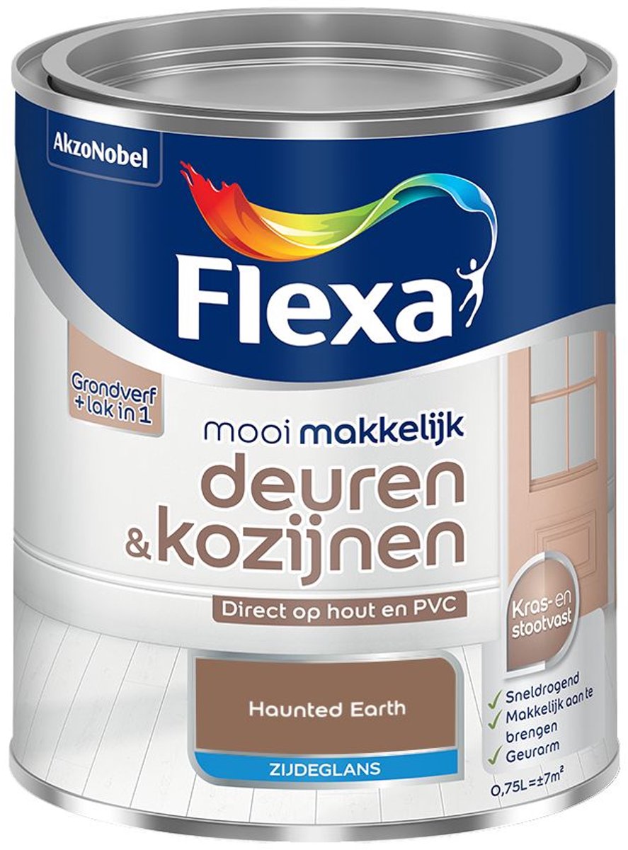 Flexa - Mooi Makkelijk Deuren & Kozijnen Zijdeglans - Haunted Earth - 750 Ml - Kleur Van Het Jaar 2027