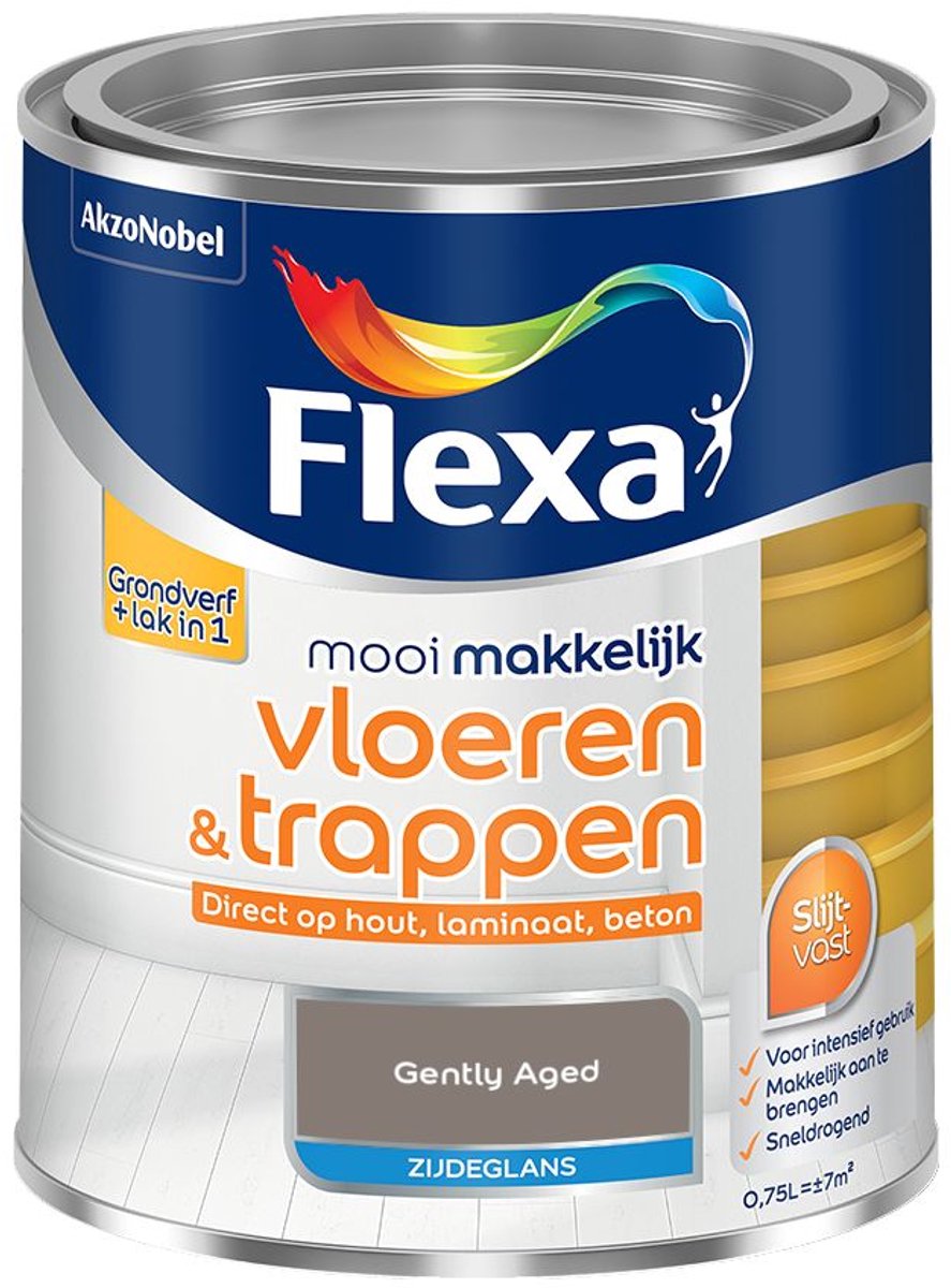 Flexa - Mooi Makkelijk Vloeren & Trappen Zijdeglans - Gently Aged - 750 Ml - Kleur Van Het Jaar 2027