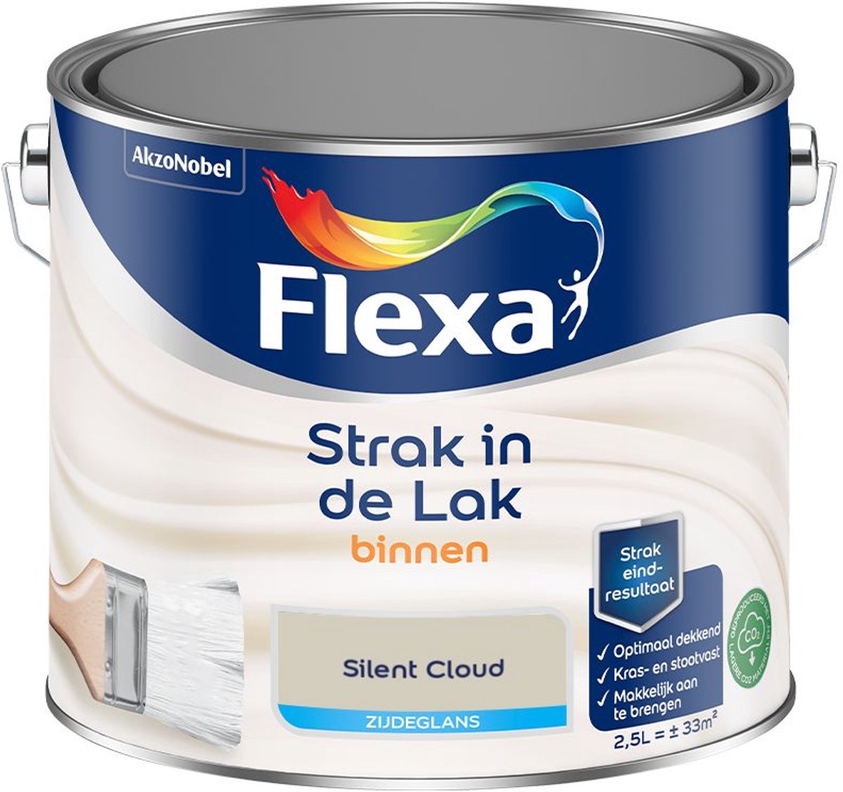 Flexa - Strak In De Lak Binnenlak Zijdeglans - Silent Cloud - 2,5 L - Kleur Van Het Jaar 2027