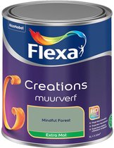 Een blik Flexa Creations muurverf Extra Mat in de kleur Mindful Forest.