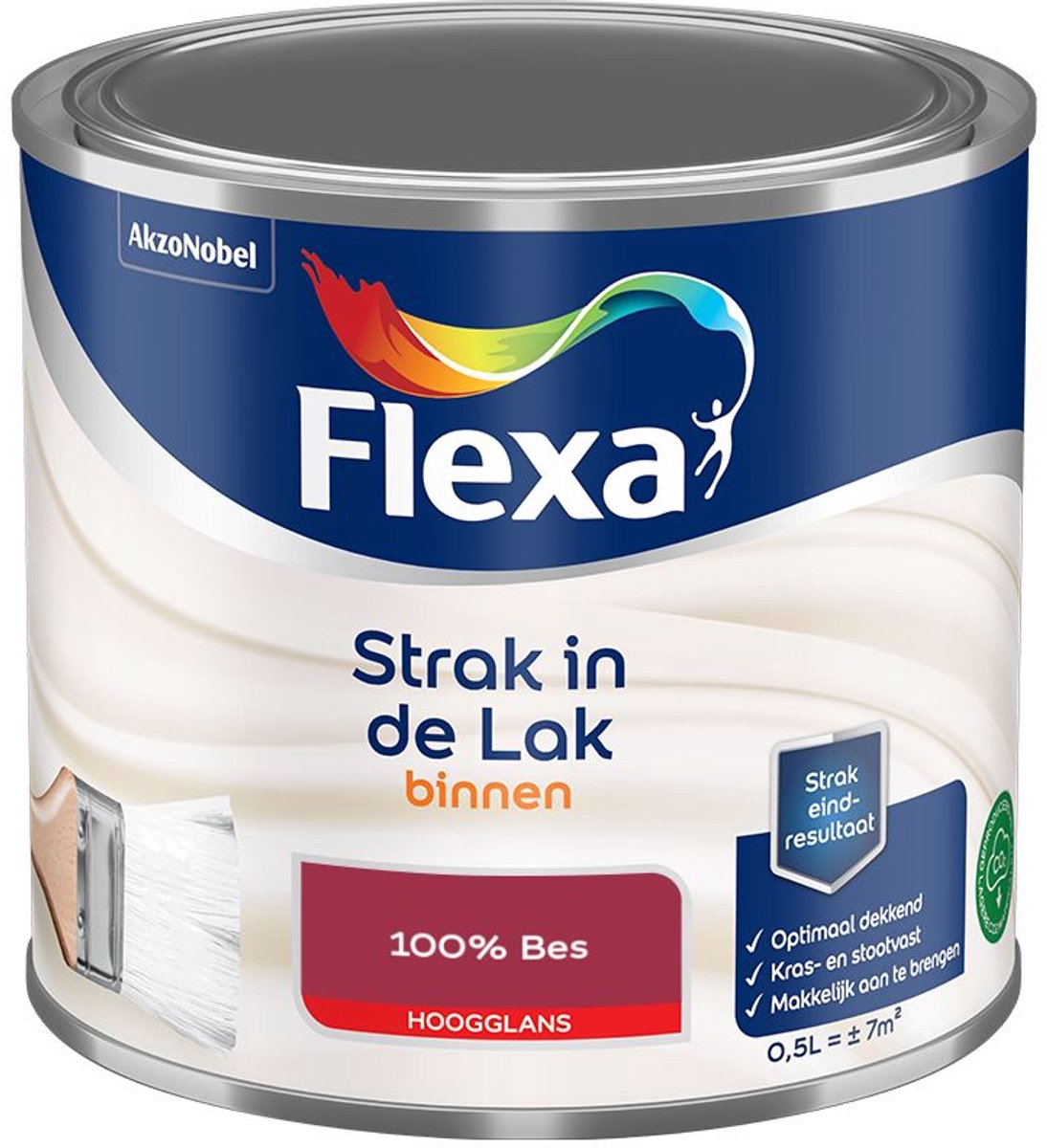 Flexa - Strak In De Lak Binnenlak Hoogglans - 100% Bes - Mengverf - 500 Ml