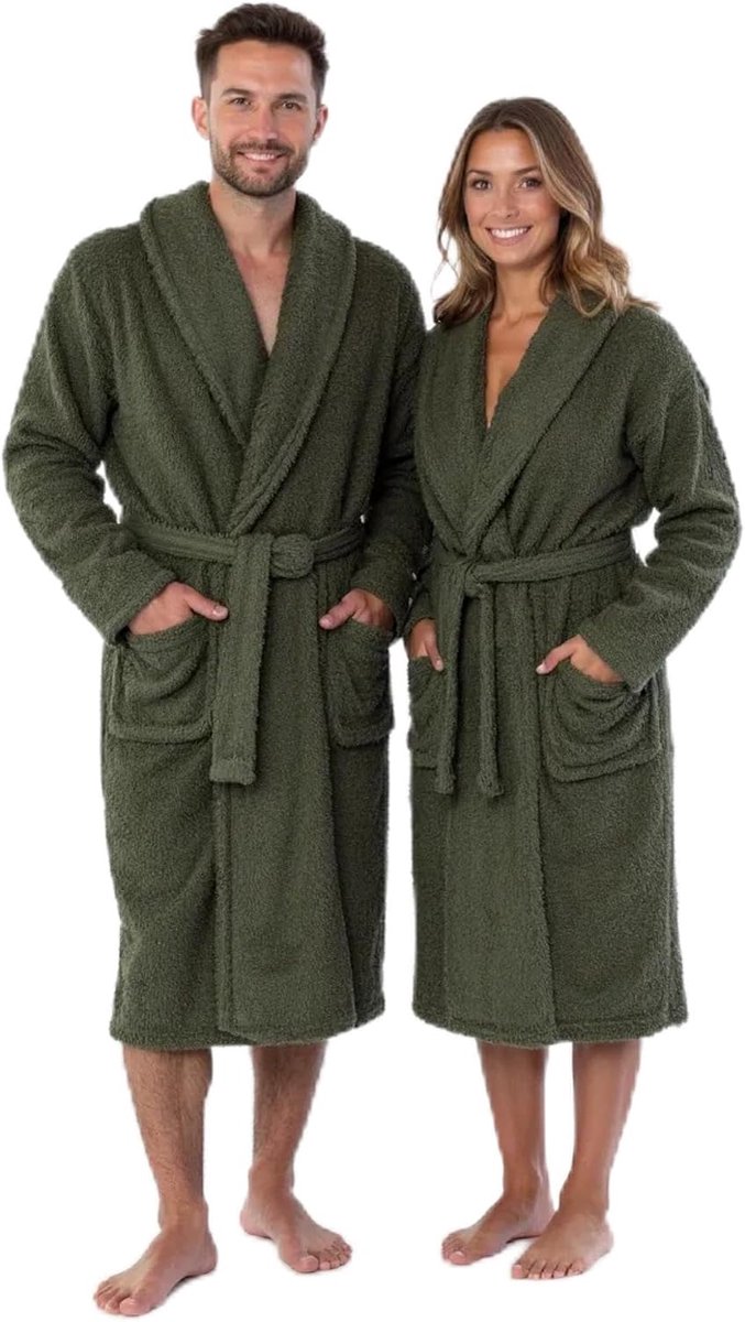 Badjas, uniseks, 100% katoen, Oeko-Tex, badjas voor dames en heren, Amerikaanse badstof, 420 g/m², zacht en zeer absorberend