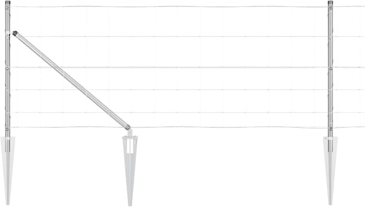 Palen verzinkt, rechthoekige hekpalen voor buiten, 25 x 0,8 m, robuuste stalen constructie voor tuin en terras, weerbestendig en corrosiebestendig