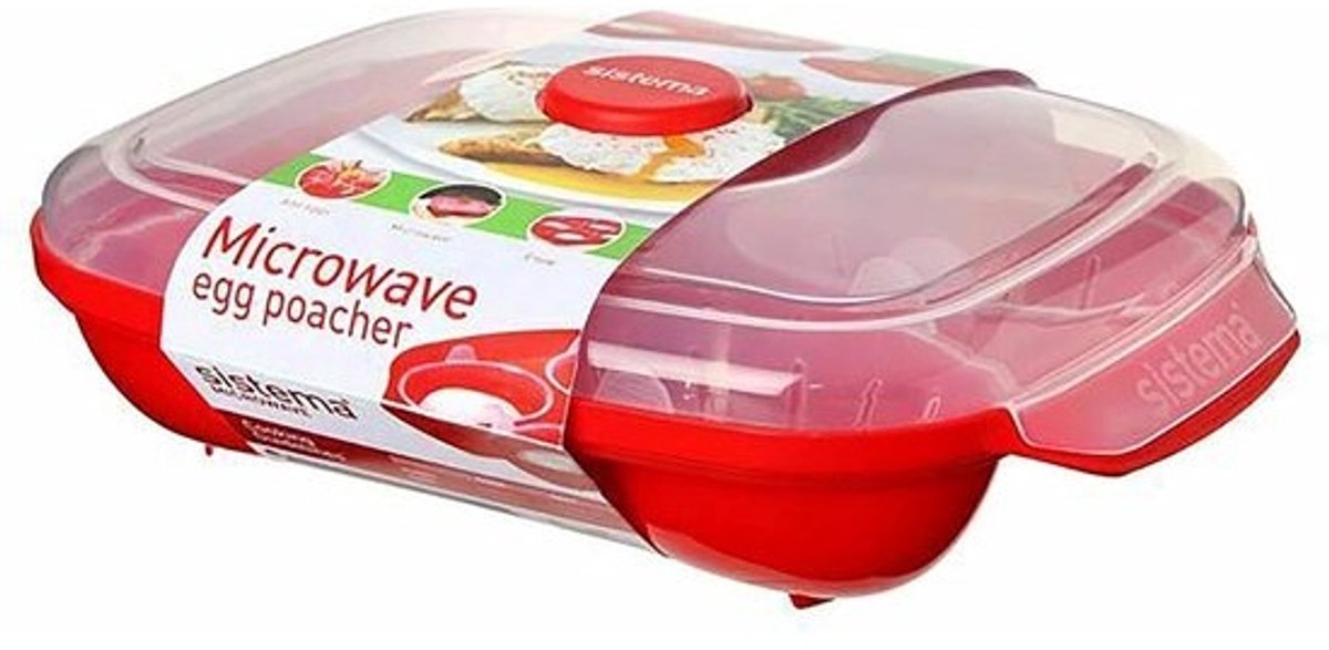 Magnetron Eierpocheerder - Pocheerapparaat - Snelle Eieren Maken - Voor Vier Eieren - 283 cm - Rood