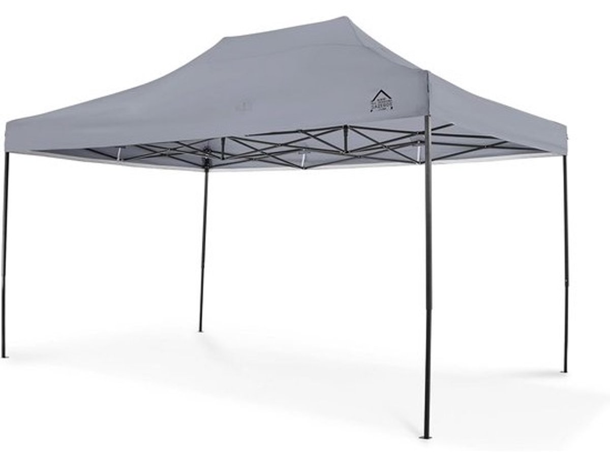 Pop-up Tuinhuis 3x4.5m | Volledig Waterdicht Paviljoen Grijs | Heavy Duty Opvouwbare Luifel