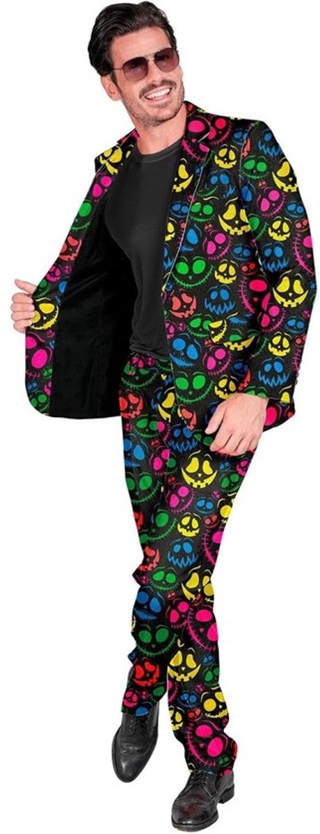 Spookkostuum voor heren met lichtgevende neongeesten - Halloween-verkleedkleding