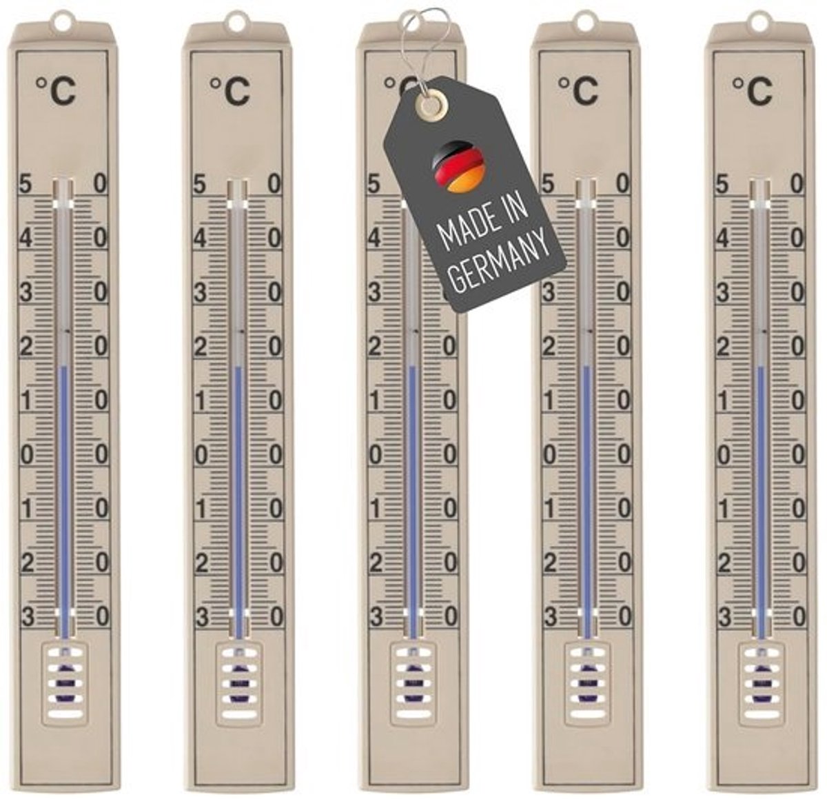 Set van 5 Analoge Tuin- en Binnenthermometers - Nauwkeurige Temperatuurmeting