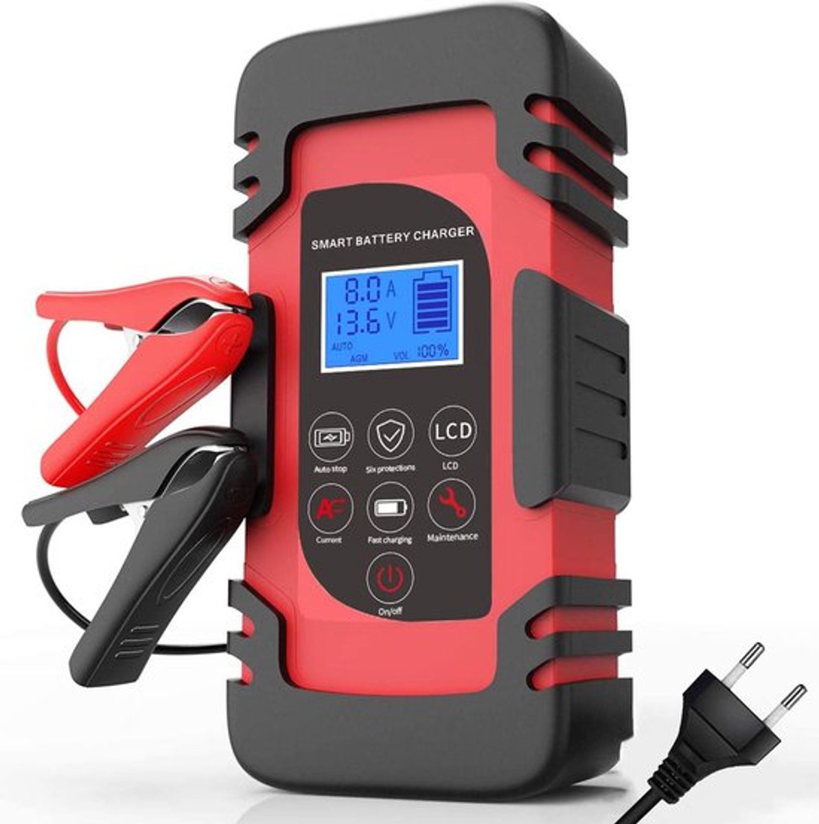 Volautomatische slimme acculader - 12/24V - Servicemodus - Geschikt voor auto's/motorfietsen/scooters/boten/campers