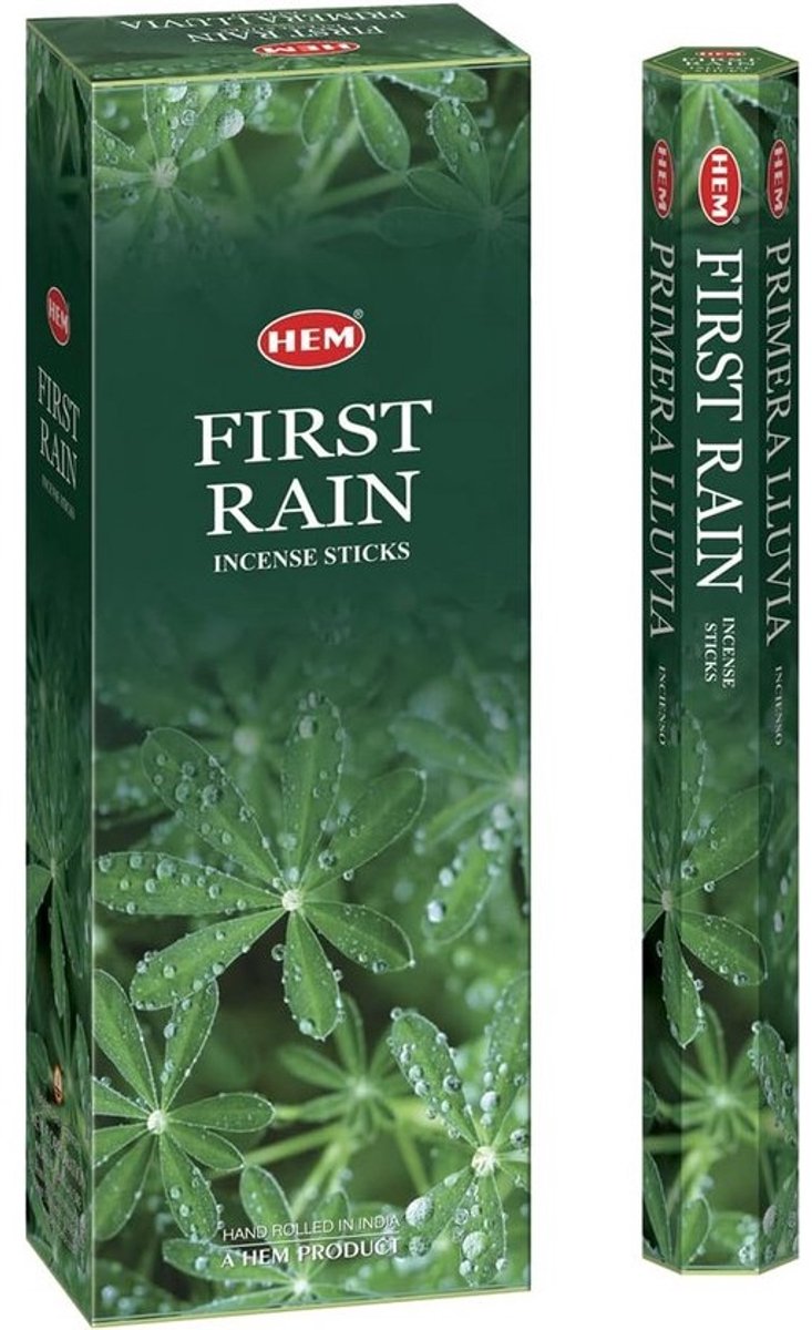 Wierook Sticks 'First Rain' - 120 Stuks (6 Pakken) - Handgerold in India