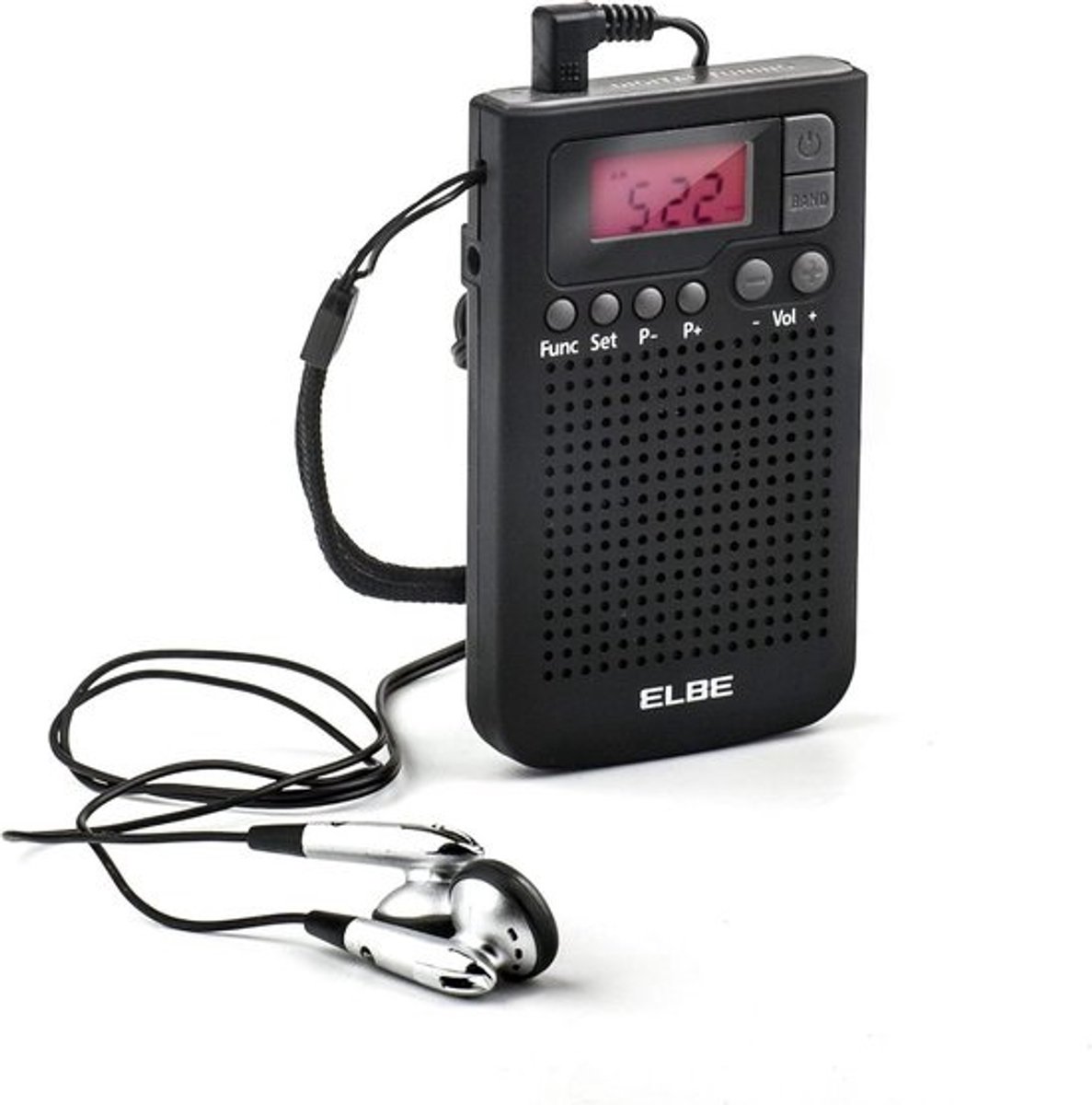 Draagbare Digitale Zakradio AM/FM met Wekker, 20 Zenders Geheugen en Clip