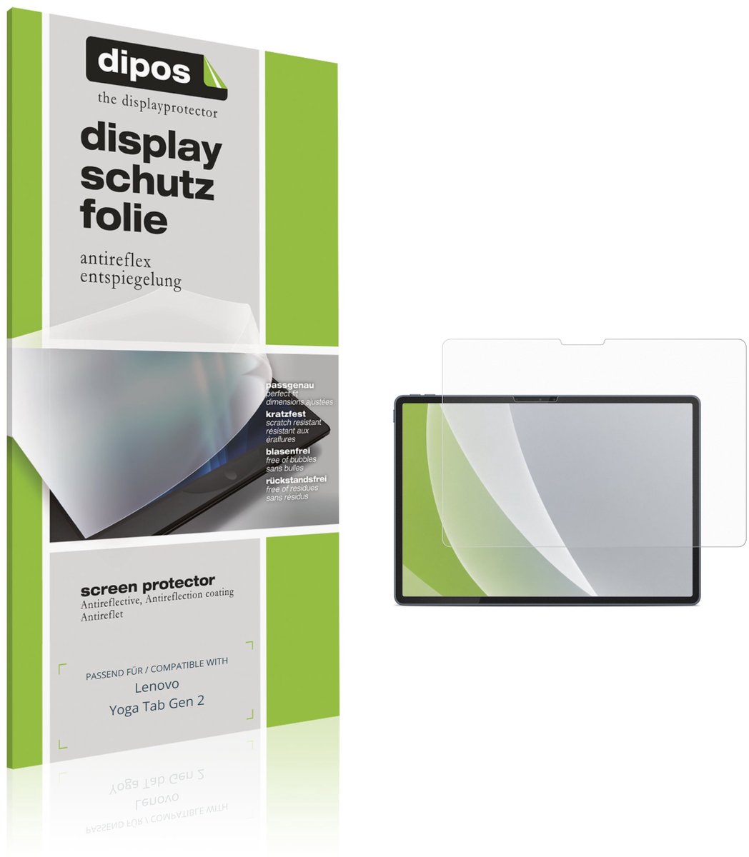dipos – 2x Matte Beschermfolie geschikt voor Lenovo Yoga Tab Gen 2 | Krasbestendige & antireflecterende Screenprotector Ultra-Thin