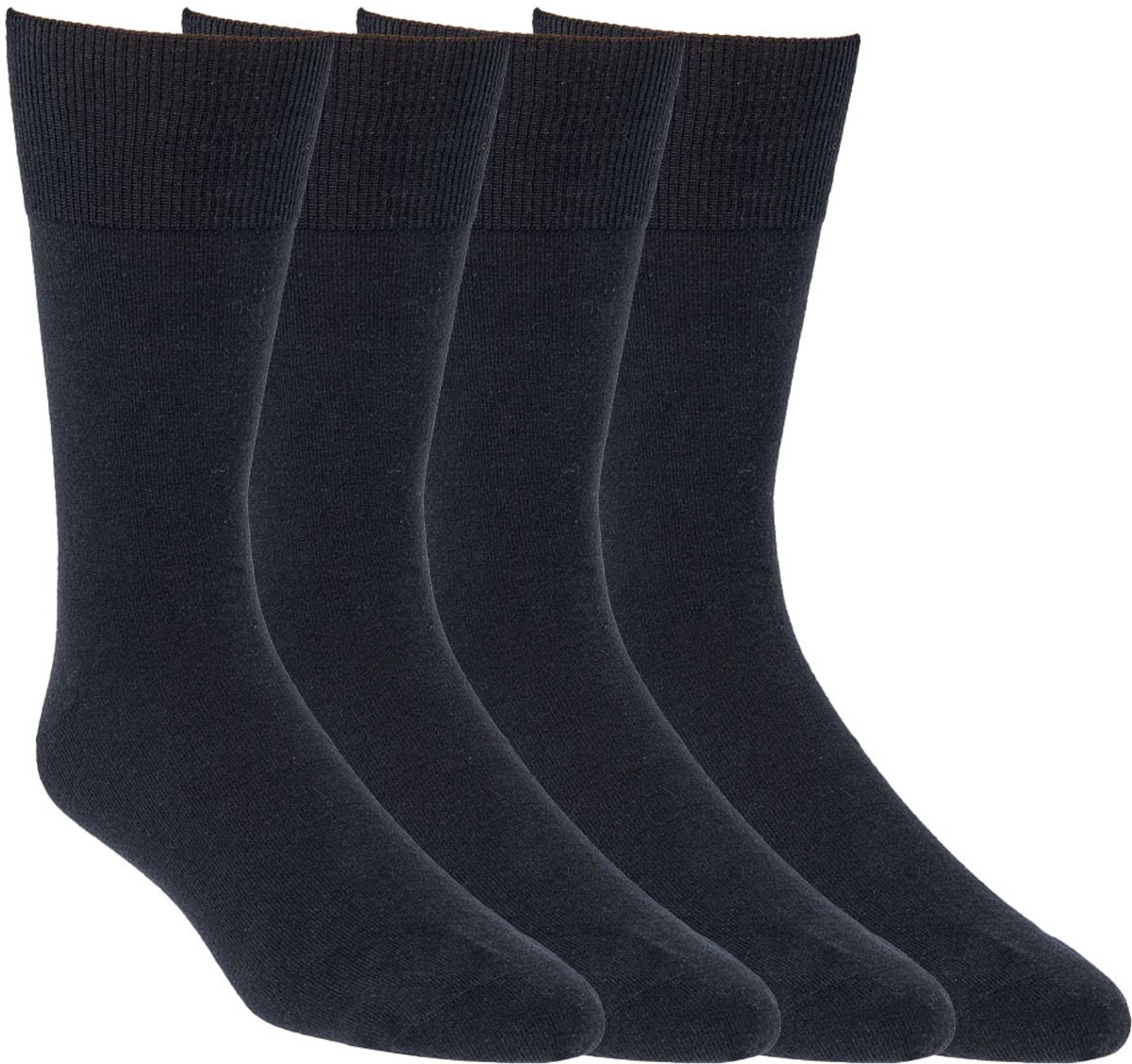 Luxe Reissokken | 60% Merinowol | Drukvrije Boord | Merk: Socks4fun | Maat: 35 T/M 42 | Kleur: Zwart | 4 Paar