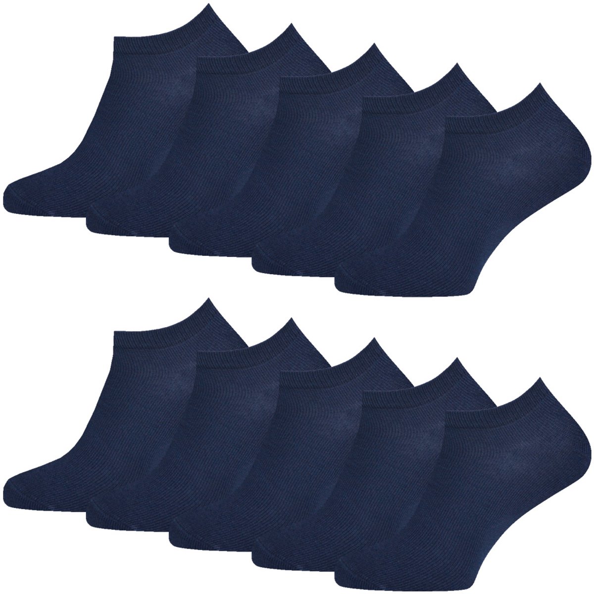 10 Paar - Unisex Sneakersokken - Katoen - Gianvaglia - Blauw