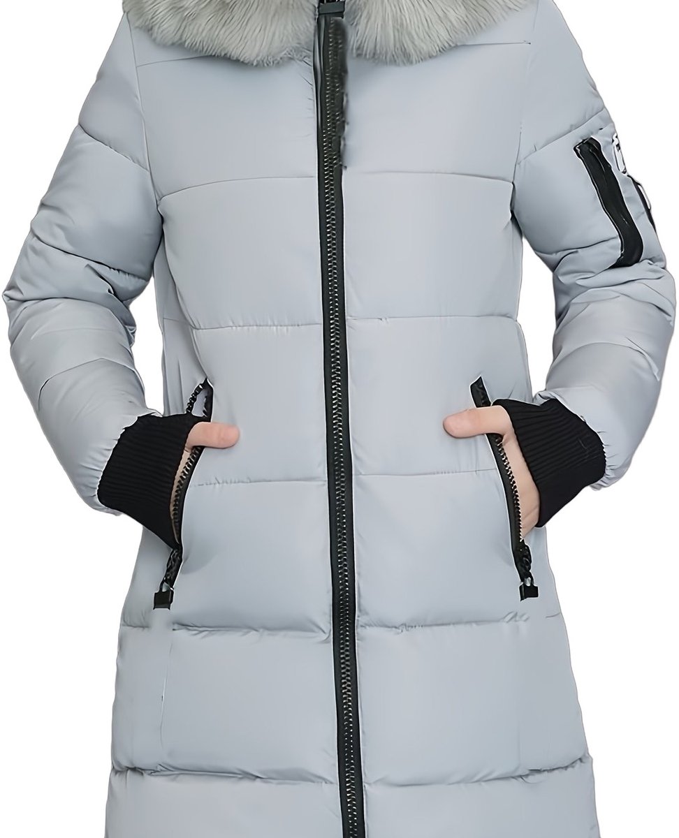Currero Winterjas Parka Dames Lange Jas Dames Wintermantel Overjas Gewatteerd Waterdicht Winter Stijlvol Mantel Vrouwen Volwassen Ruimtegrijs