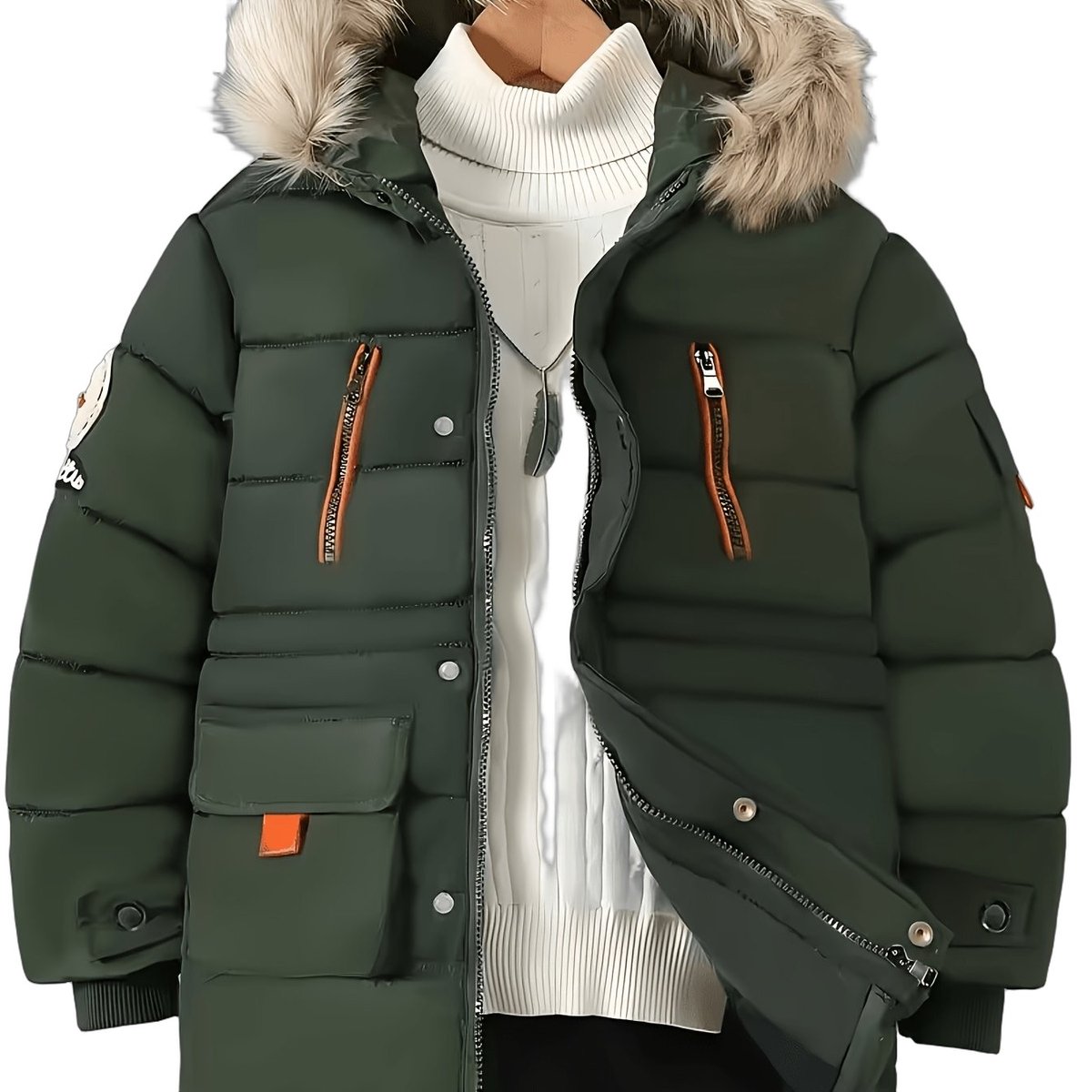 Currero Winterjas Parka Jongens Lange Jas Wintermantel Overjas Gewatteerd Waterdicht Winter Stijlvol Mantel Kinderen 11 Jaar Donkergroen