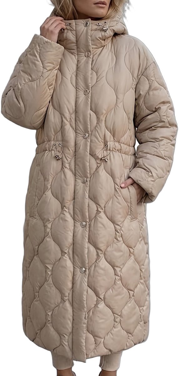 Currero Winterjas Parka Dames Lange Jas Dames Wintermantel Overjas Gewatteerd Waterdicht Winter Stijlvol Mantel Vrouwen Volwassen Creme