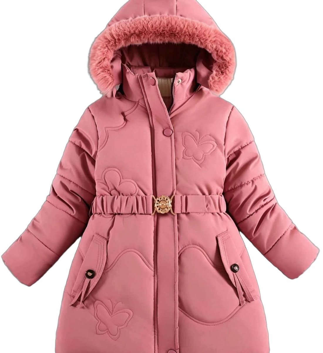 Currero Winterjas Parka Meisjes Lange Jas Meisje Wintermantel Overjas Gewatteerd Waterdicht Winter Stijlvol Mantel Kinderen Mals 7-8 Jaar Rood