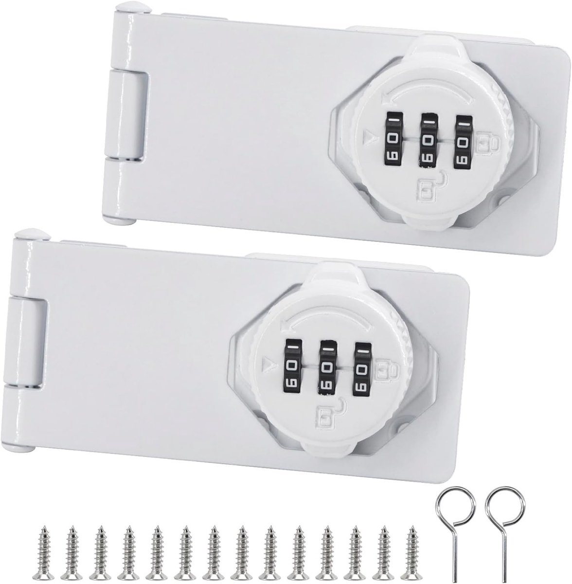Kleine Poort Hangslot met Combinatie en Hasp - 2 Stuks - Veiligheidsslot voor Poorten en Deuren