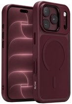 Hoesje Geschikt voor iPhone 17 Pro/18 Pro - Bordeaux rood - Geschikt voor MagSafe - Slank, Sterk en Shock proof