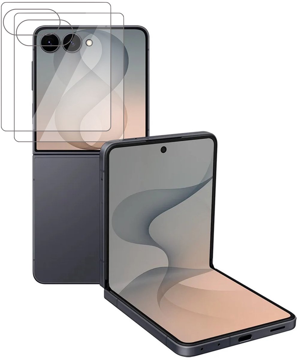 Screenprotector geschikt voor Samsung Galaxy Z Flip 8 / Flip 7 – 2 Stuks – UltraClear Gehard Glas – Case Friendly – 9H Krasbestendig