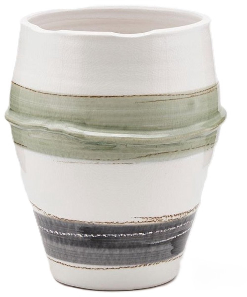 EDG - Bloempot- Keramiek - wit - D23 x H29 cm - Opening 23 cm