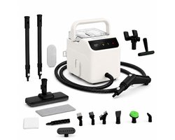 SwayTosh Steamique PRO Stoomreiniger – 4 Bar 2200 W – Led Scherm – 20 Sec Opwarmtijd – 1.75 L – Steam Cleaner Extra Sterk – Reinigingsmachine – Stoomcleaner –17 Accessoires – Vloer, Badkamer, Auto En Meer – Continue Vulbaar