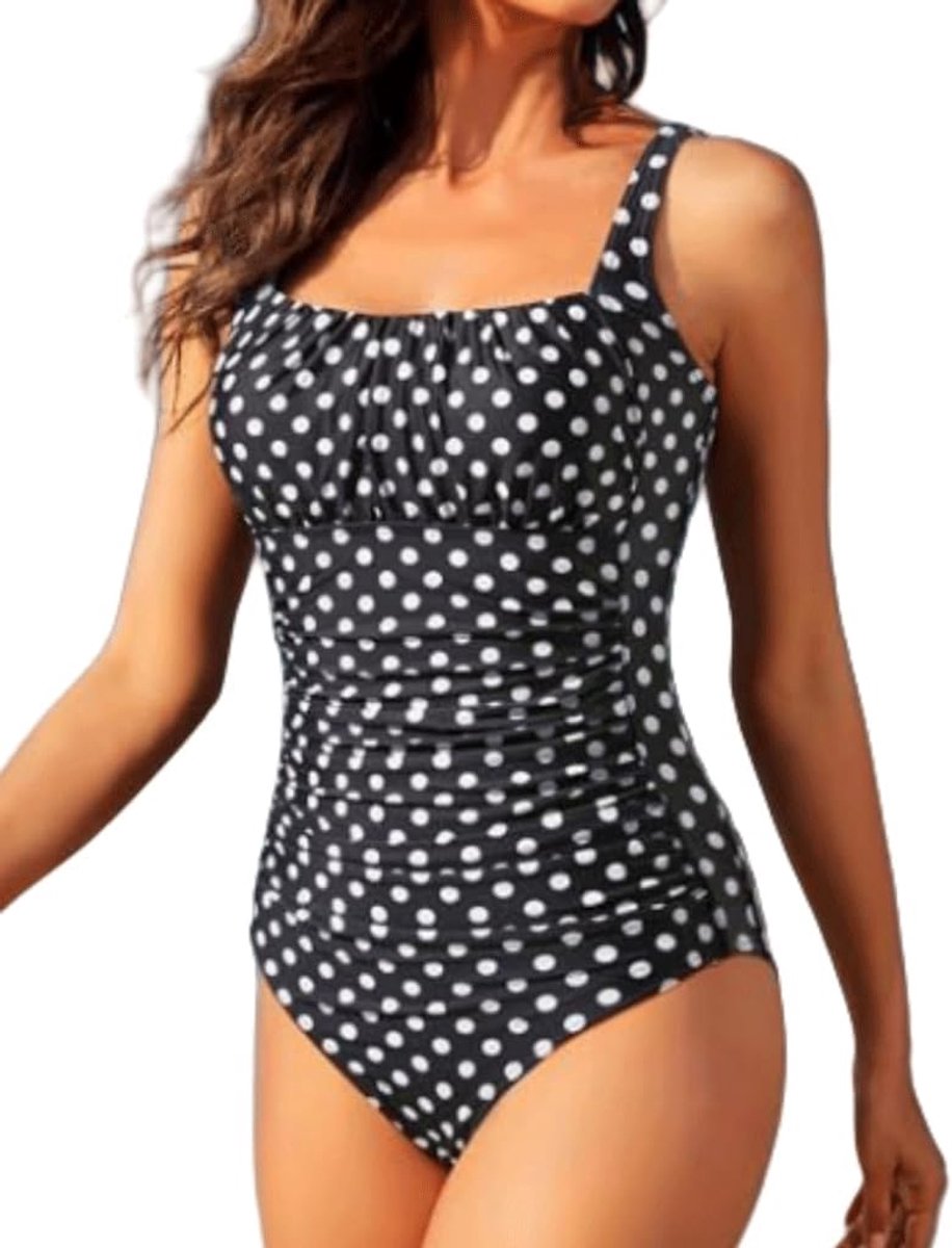 Badpak Sexy dames bikini-badpak uit één stuk in effen kleur. Badpak bedekt de buik en ziet er slank uit. Hot Spring-badpak