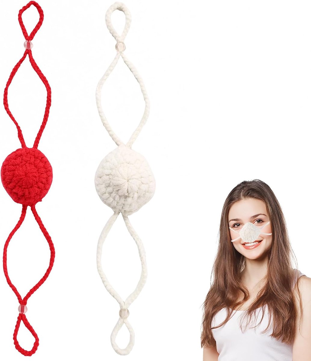 Lasuroa 2st Winterneuswarmers, Gehaakte Neuskapjes voor Koud Weer Winddicht en Comfortabel Neusbeschermer Outdoor Ski- en Activiteitsaccessoires voor Mannen Vrouwen