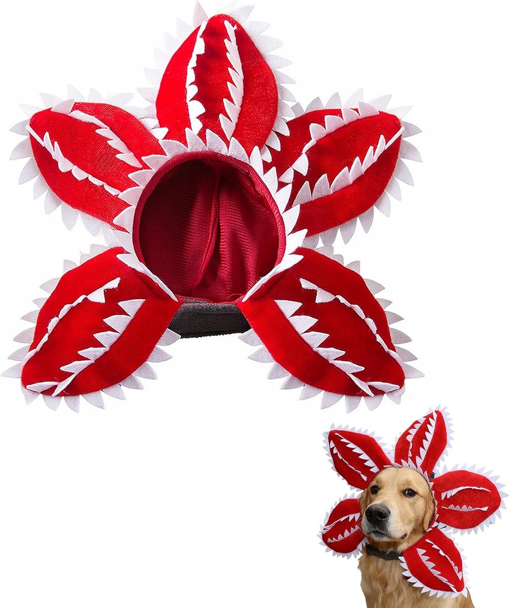 Huisdiermuts, cosplay-rekwisieten, accessoires, verstelbaar, griezelige bloem, huisdierhoed voor Halloween, bloemen, katten, honden, hoofdband
